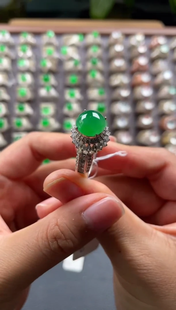 未镶嵌戒指翡翠天然缅甸A货翡翠戒面 1.4