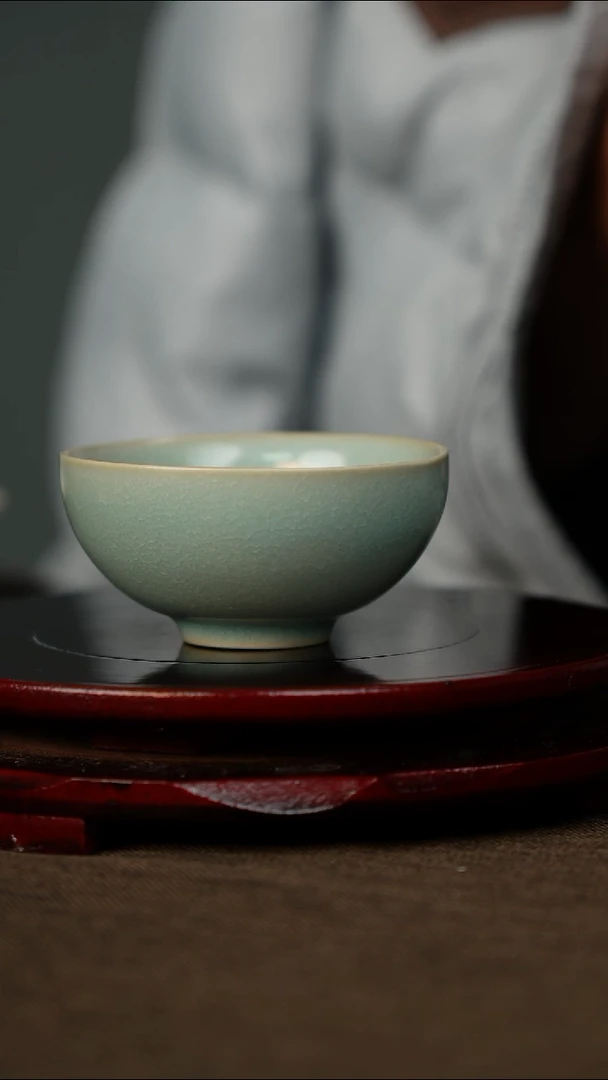 全品 支钉烧 兰心杯 无底款 仿古釉