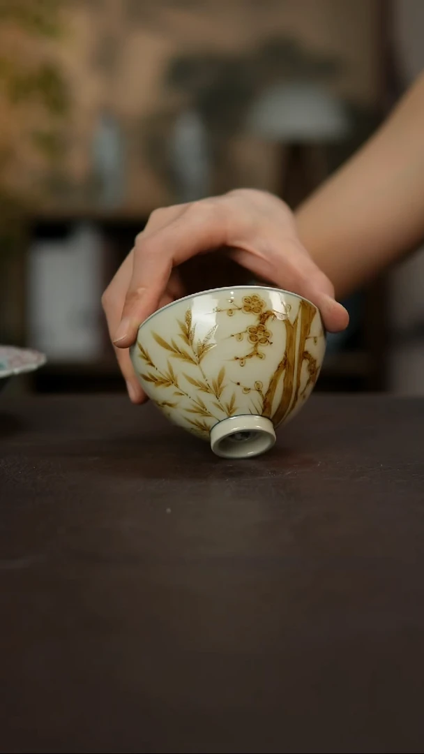 杯景德镇陶瓷杯碗柴烧多人
