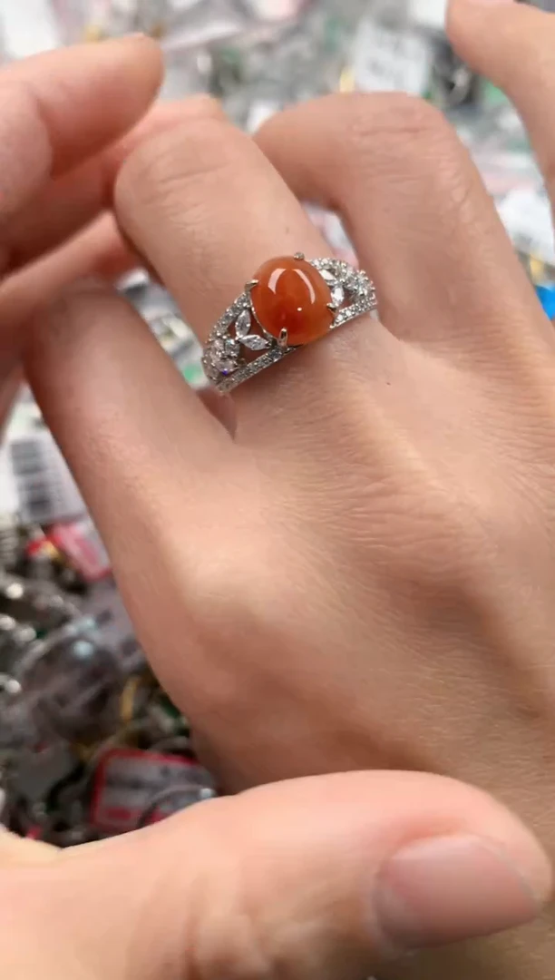 银S925镶嵌戒指翡翠1          9