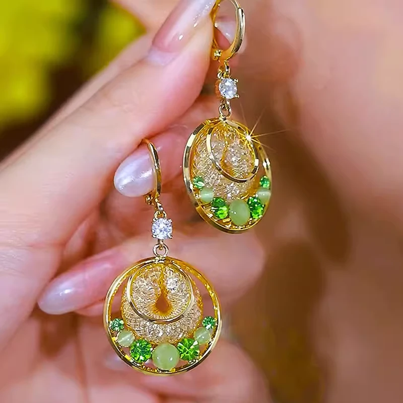 合金耳饰 轻奢高级感圆圈镶钻耳扣耳环2025新款爆款时尚百搭耳饰