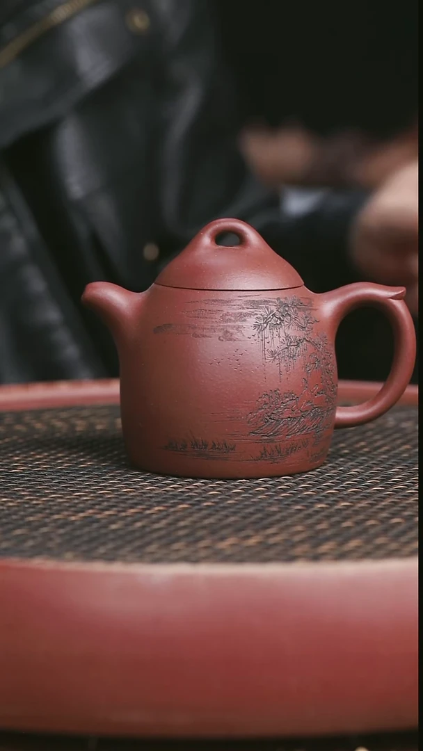 茶壶紫砂全手工秦权230CC刻绘底槽清