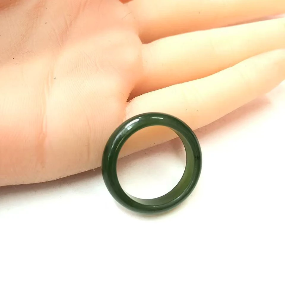 天然和田玉碧玉戒指男女
