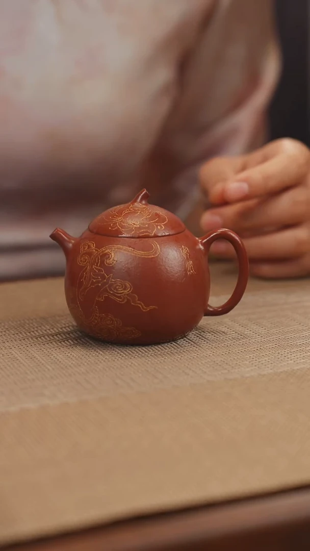 原矿朱泥大红袍小安然紫砂壶8