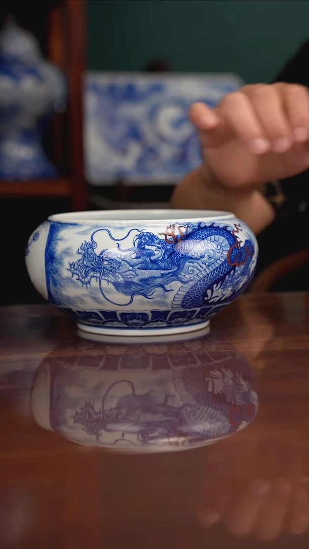 自成堂柴窑青花釉里红