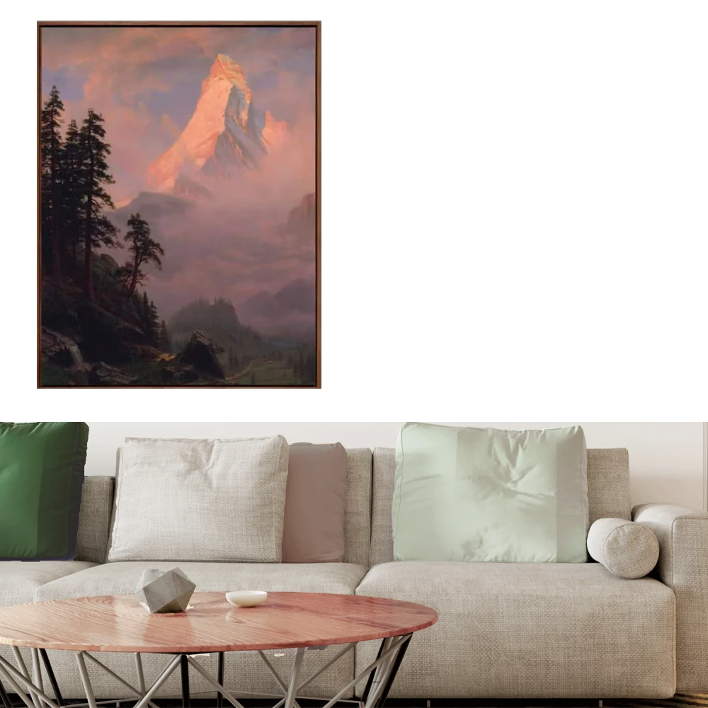 比尔史伯特 马特洪峰日出 博物馆复刻版画客厅沙发背景墙餐厅玄关