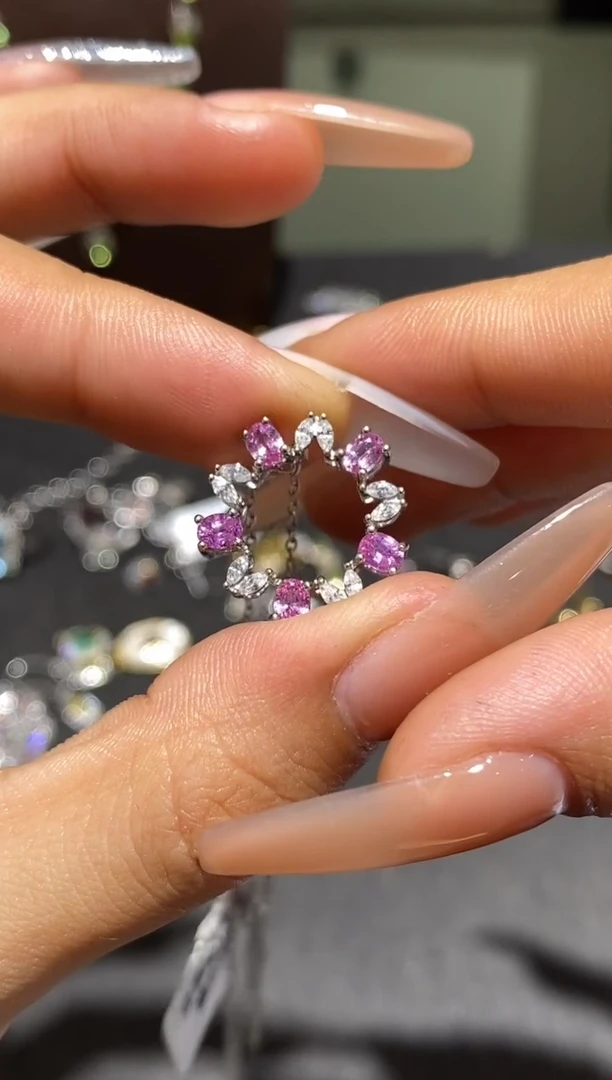 颈饰蓝宝石银S925镶嵌吊坠