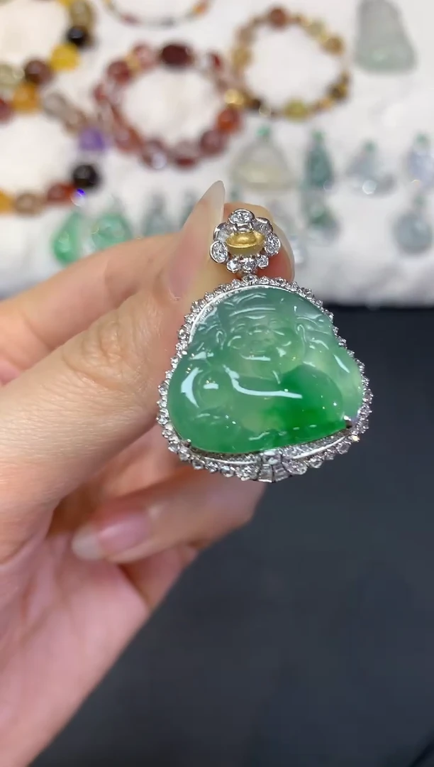 吊坠(不含链)18K金镶嵌翡翠D209|19800