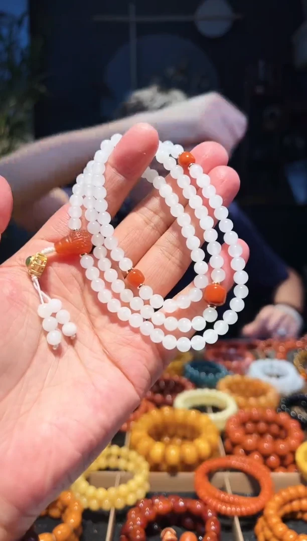 手串未镶嵌和田玉6+108多圈