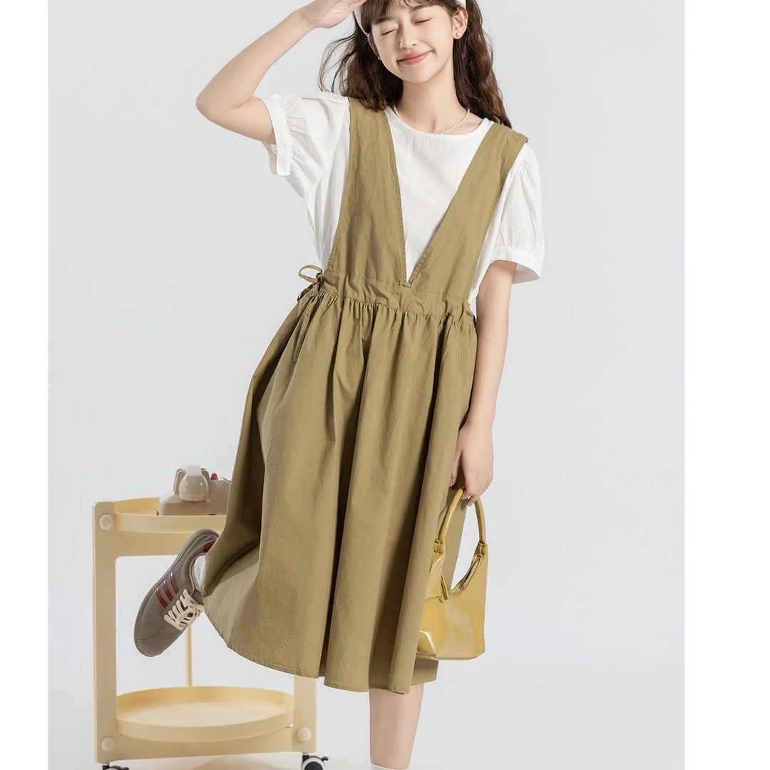 27509高端专享夏款天花板裙子套装卡其（B）