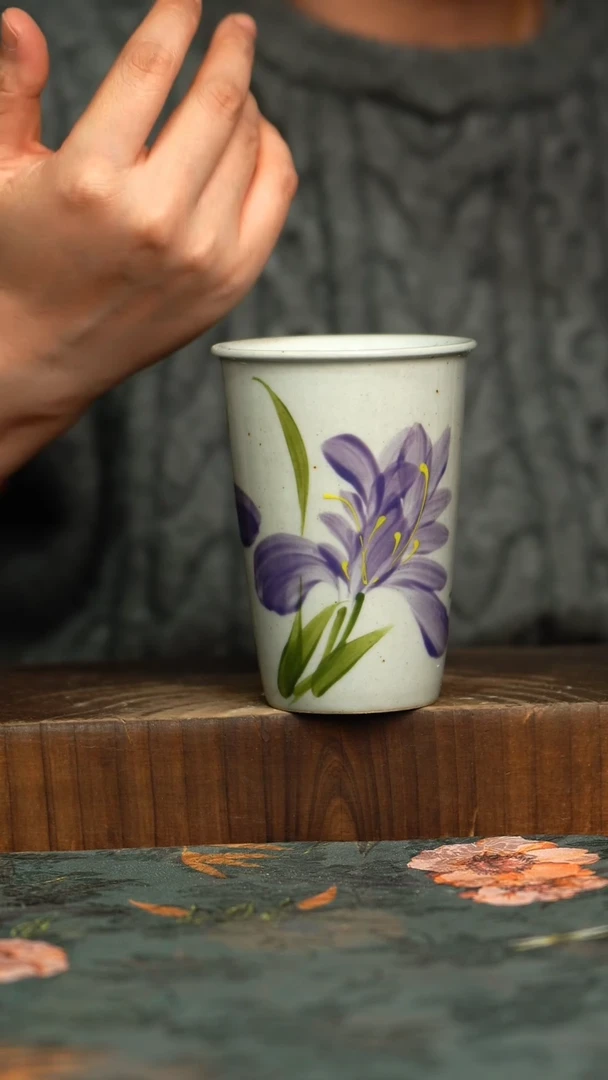 杯釉下彩手工手绘同款陶器