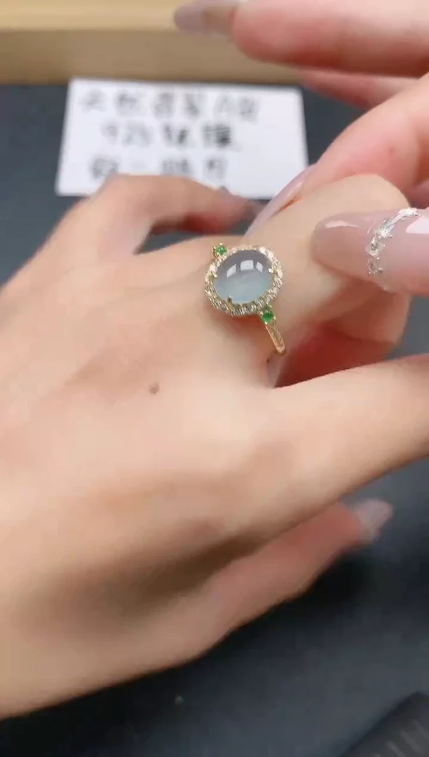 银S925镶嵌戒指翡翠111