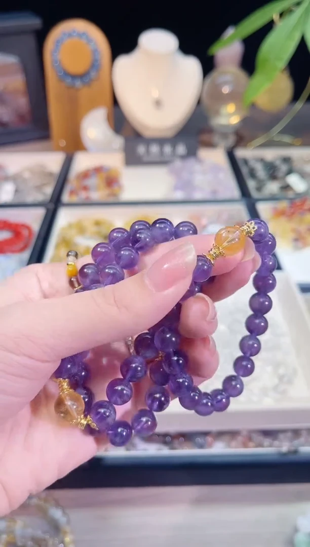 未镶嵌手串水晶单圈紫兔毛