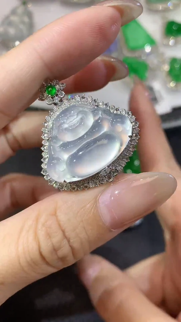翡翠18K金镶嵌吊坠(不含链)?****yC29