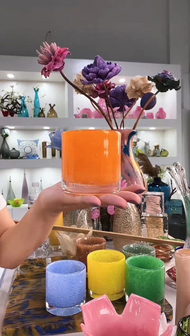 慕忆家手作琉璃花瓶微瑕