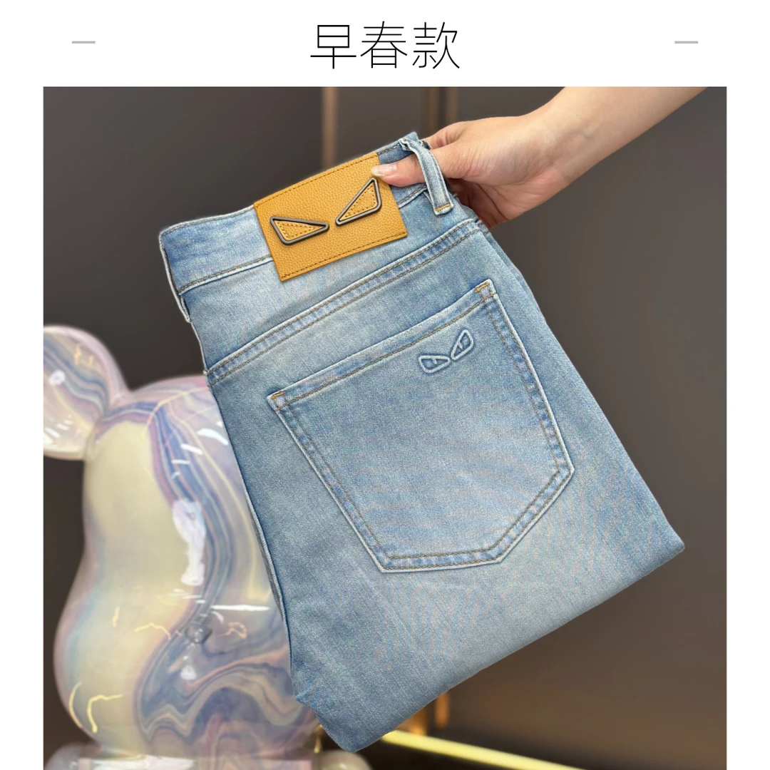 【LY专属】高端春季轻柔奢品男士牛仔裤爆款高级修身小直筒牛仔裤