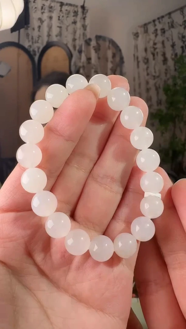 未镶嵌手串和田玉T1白玉手串 10mm