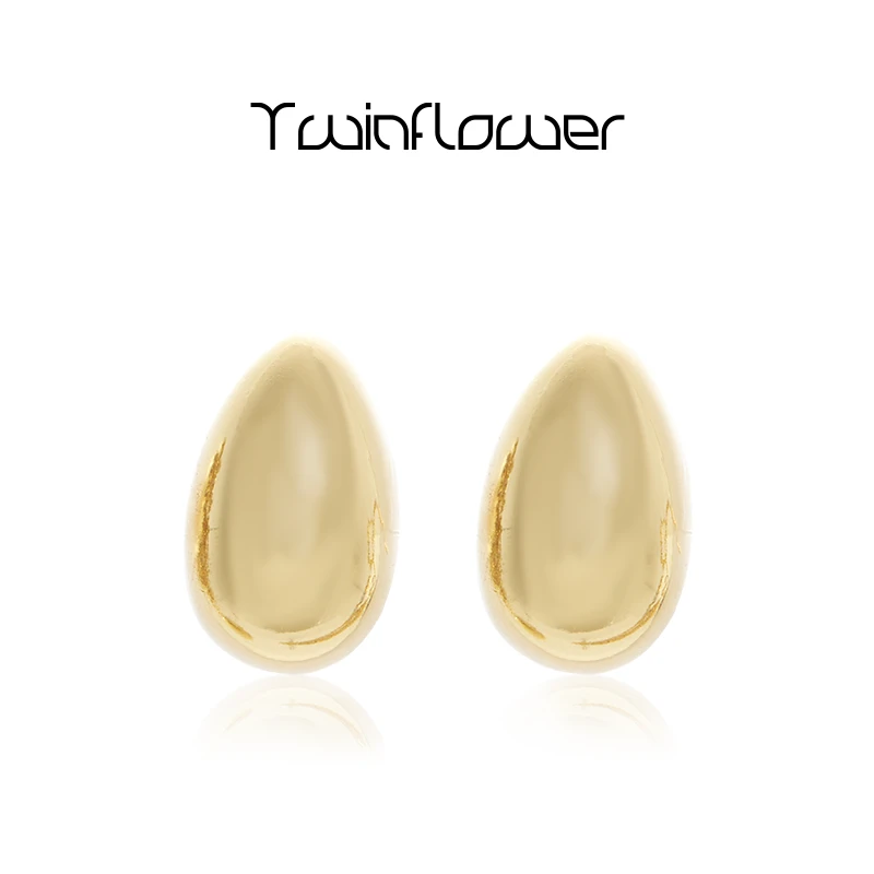 twinflower 铜合金耳饰 明星同款法式蛋形耳钉轻奢小众高级耳饰