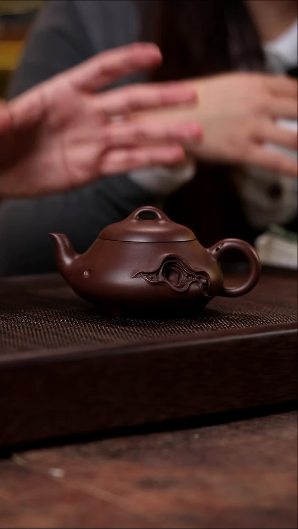 宜兴紫砂极紫泥太湖石汉棠