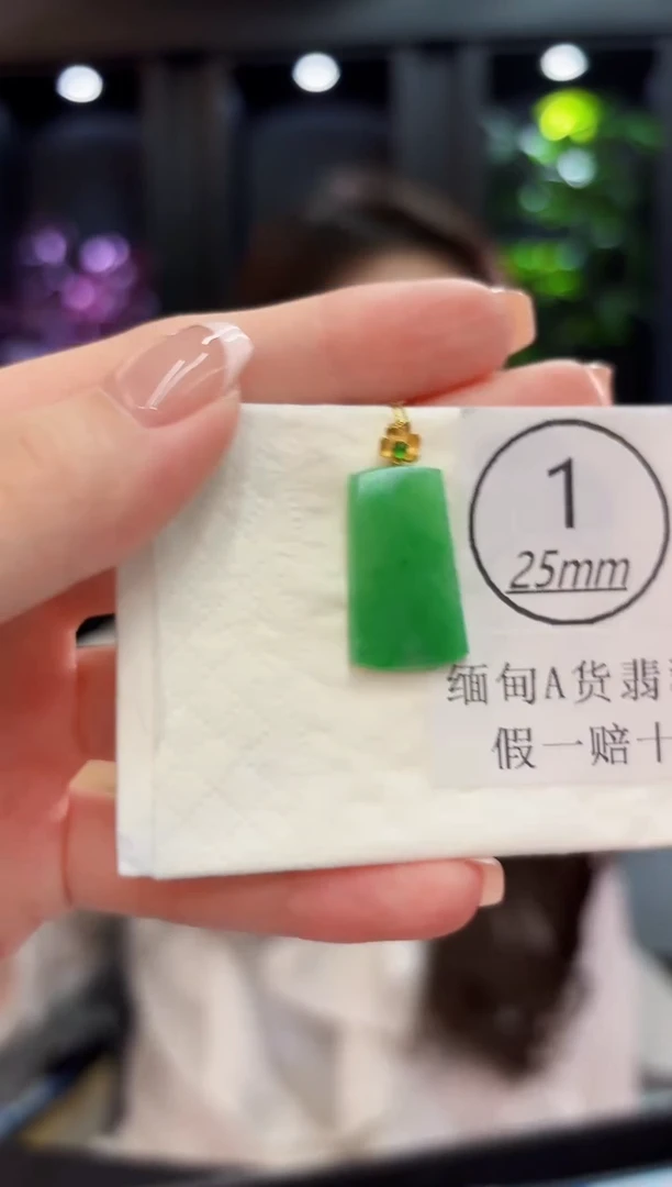 颈饰18K金镶嵌翡翠 缅料A货/支持复检/一件