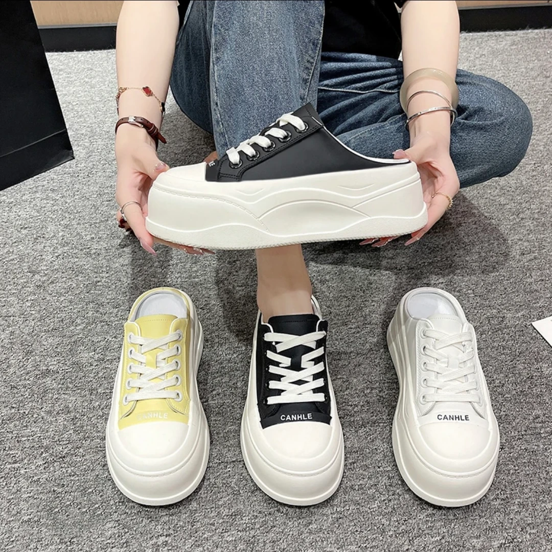 厚底休闲鞋子女2025最新款显瘦增高板鞋小白鞋网红松糕鞋女A558