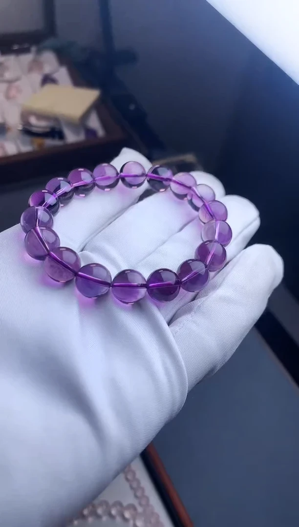 水晶手串未镶嵌帝王紫孤品手串