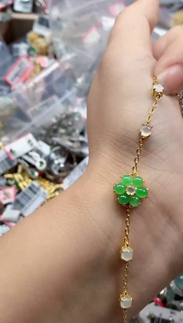 银S925镶嵌戒指翡翠天然A货缅甸翡翠