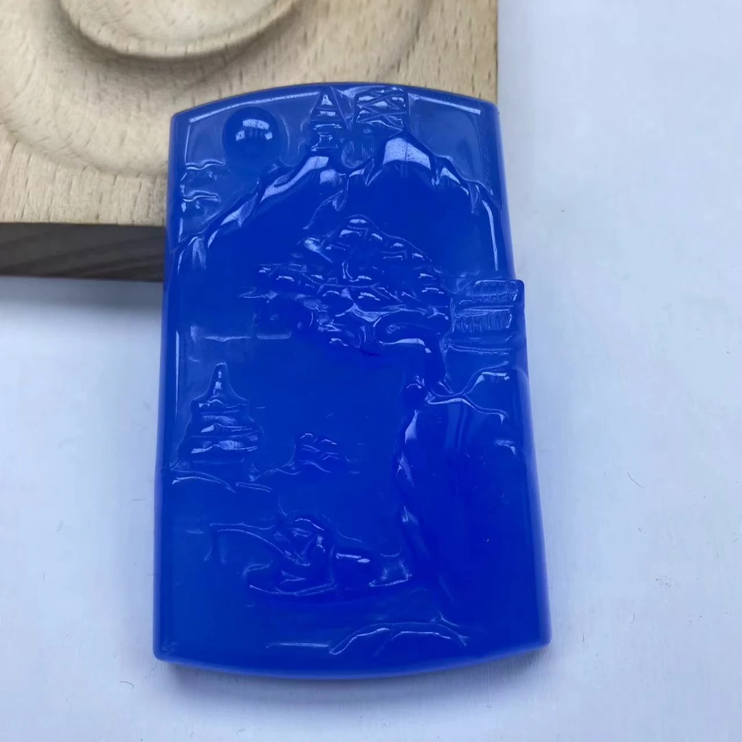 N139冰蓝山水吊坠经典精品时尚气质百搭情侣多样性发一