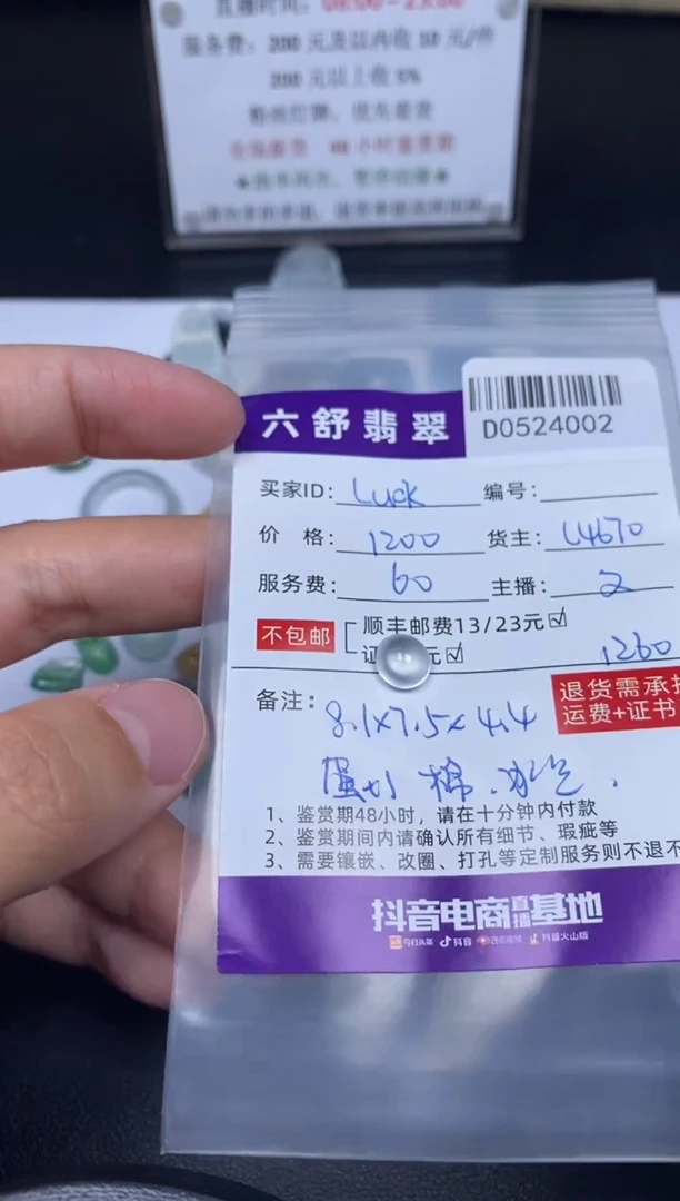 翡翠未镶嵌吊坠(不含链)D0524002