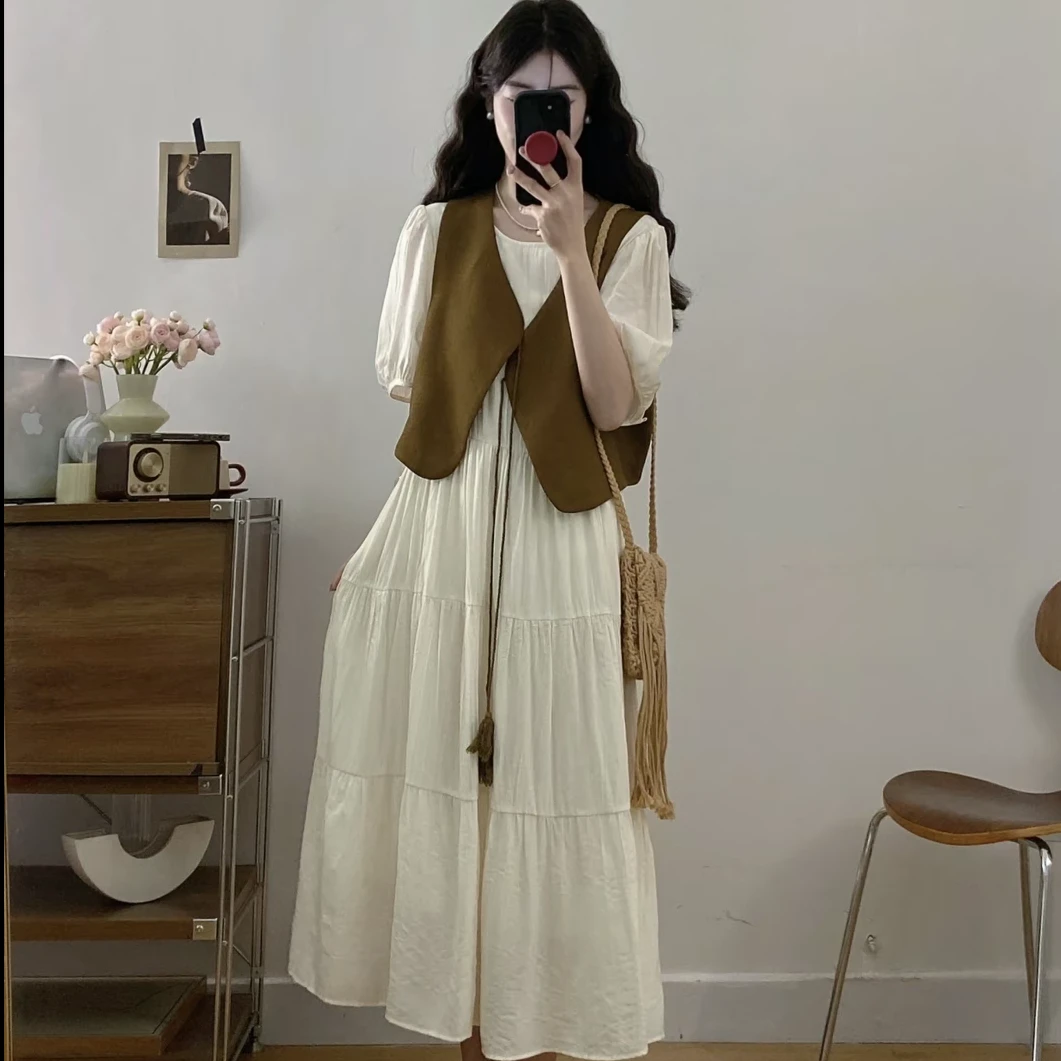 文艺复古简约通勤小清新小众特色时尚套装原创设计