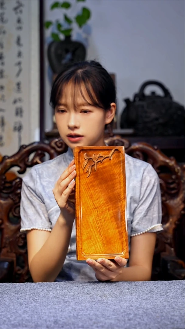 金丝楠 【57】精品满花纹 重工雕刻干泡茶盘