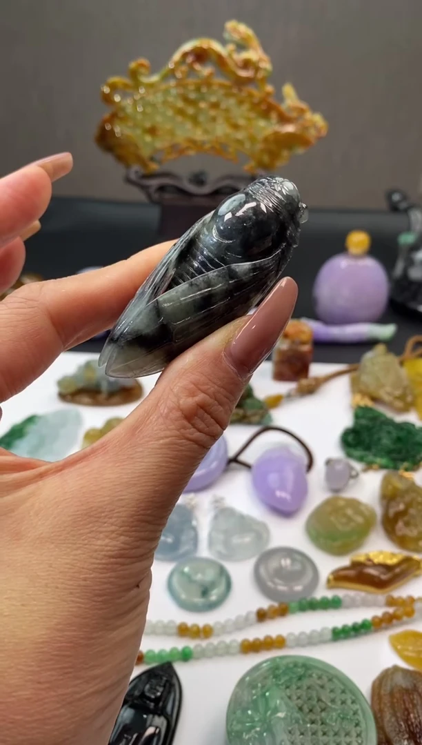 【闪购商品】翡翠颈饰未镶嵌翡翠冰乌鸡一鸣惊人挂件