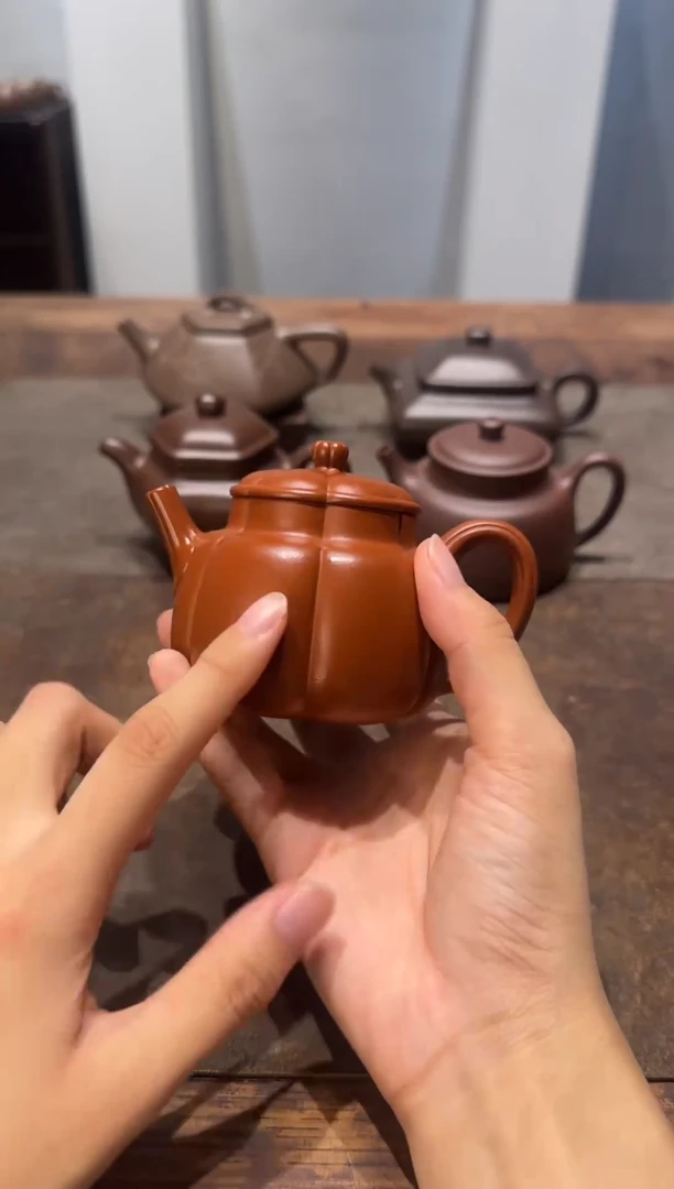 茶壶紫砂吓*繁花 朱泥