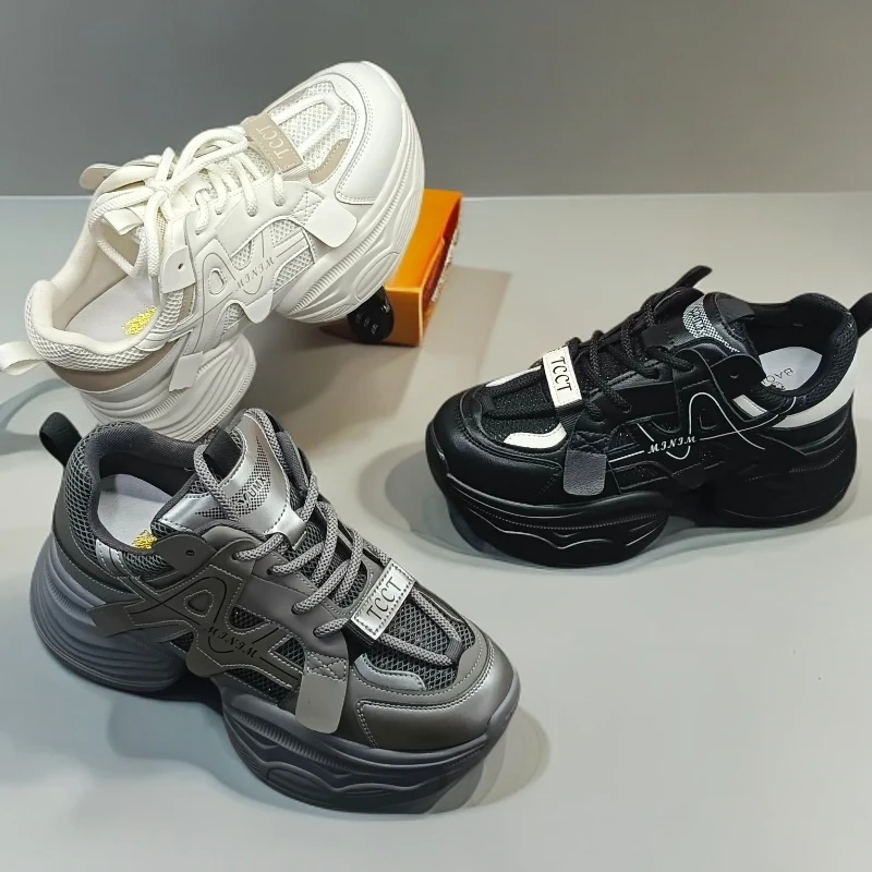 【店铺新品】老爹鞋透气春季运动鞋精灵厚底2025鞋子女ins潮牌百搭
