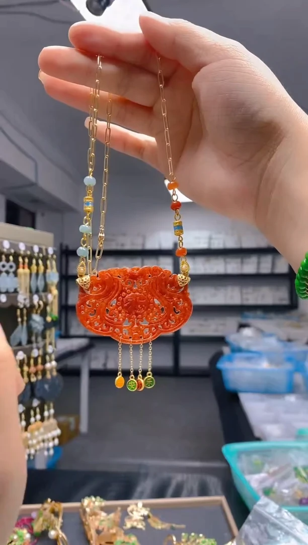 【闪购商品】翡翠耳饰合金0220翡翠锁骨链