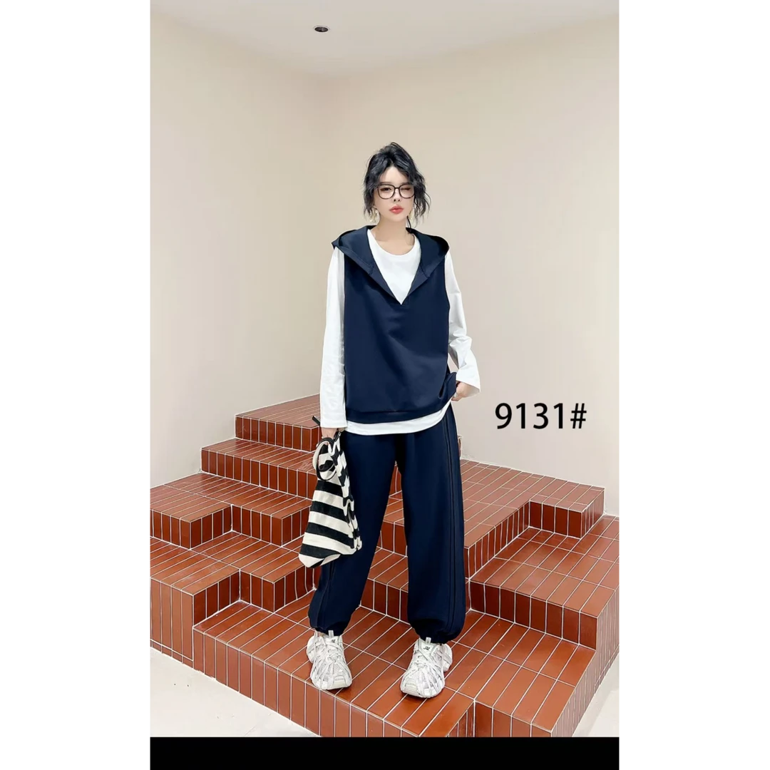休闲连帽三件套9131