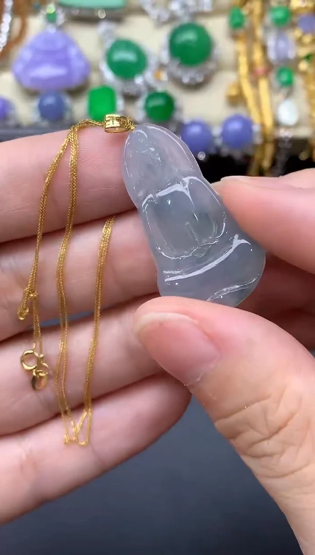 翡翠18K金镶嵌颈饰25-中国好珍宝