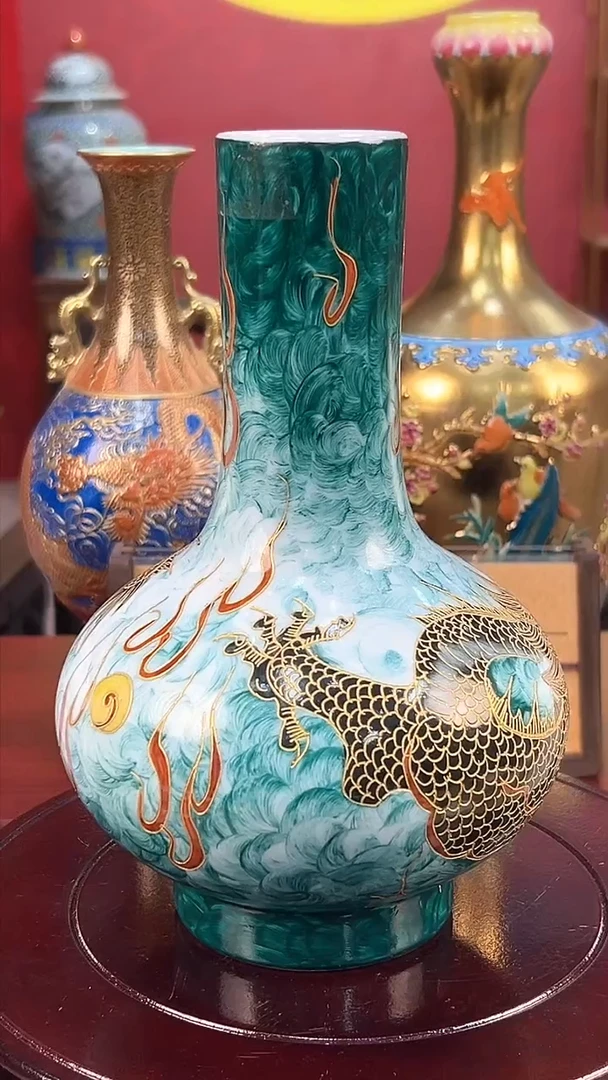 瓶陶瓷景德镇陶瓷天球瓶（一比一复刻）