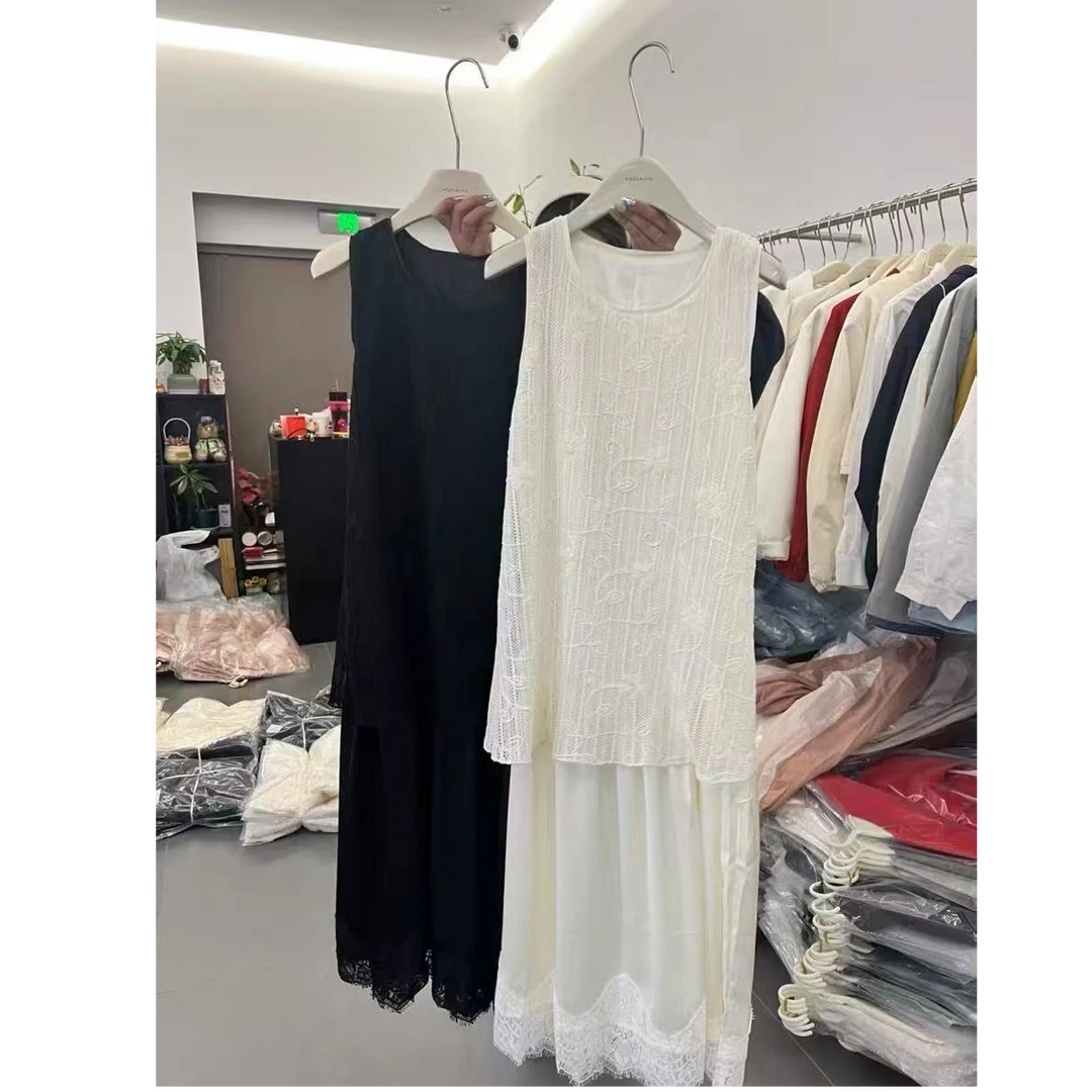 915·LYQ# 花朵连衣裙 ins减龄甜美背心假两件长款背心连衣裙·
