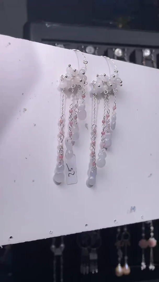 银S925镶嵌耳饰紫晶嘟****果嘟嘟响的芒果