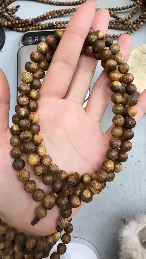 沉香手串0820虎斑棋圆珠多圈多样性发一