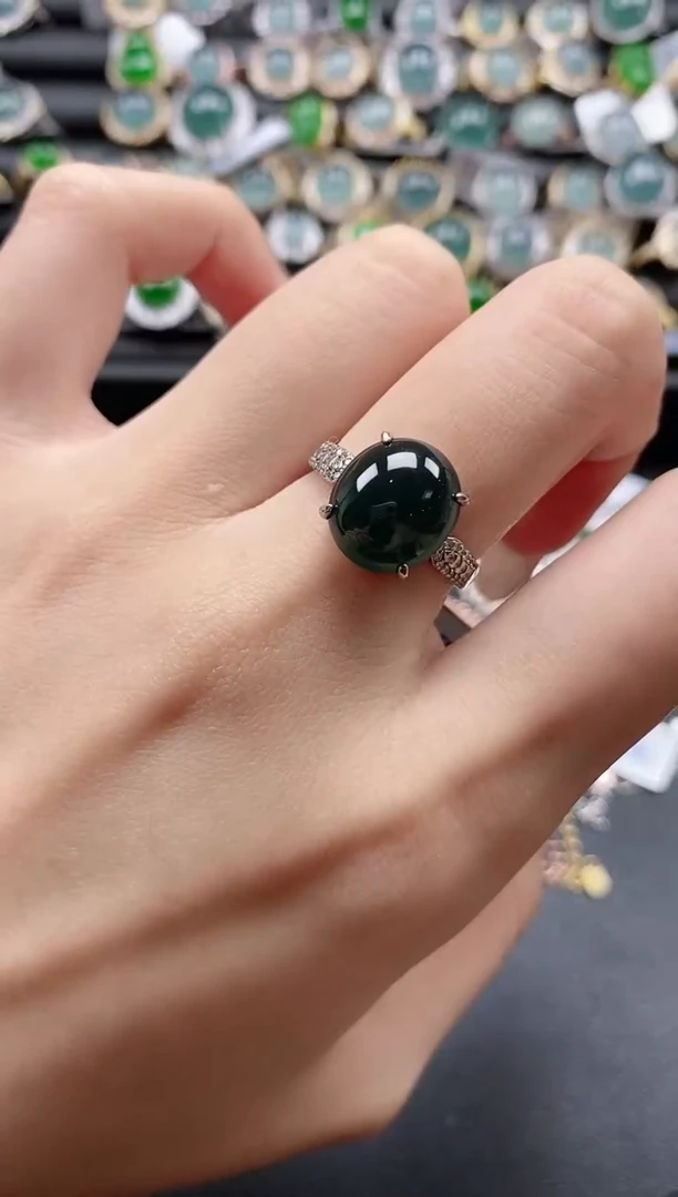 【闪购商品】翡翠戒指银S925镶嵌51151