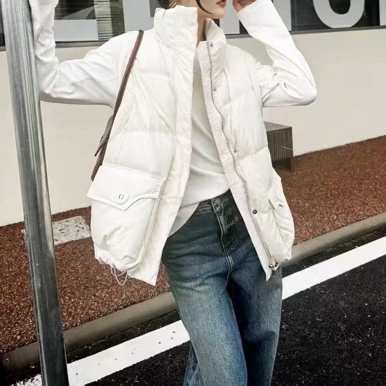 24833韩版时尚2024新款休闲宽松百搭加厚女立领马夹