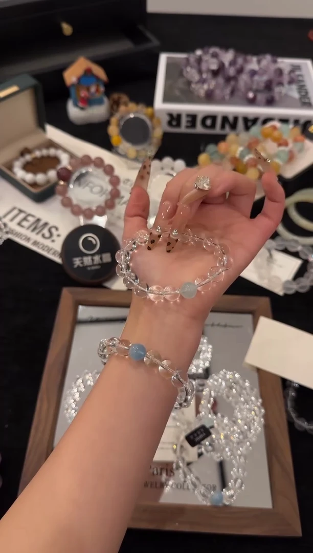 未镶嵌手链水晶白水晶x2979