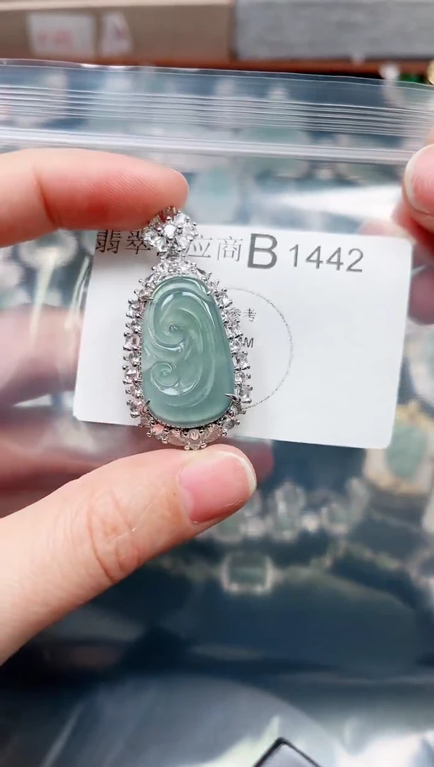 【闪购商品】翡翠颈饰未镶嵌赠皮绳1442