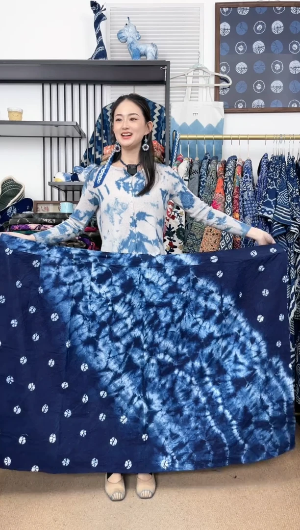 【闪购商品】洱海月白族非遗手工扎染裹裙90cm