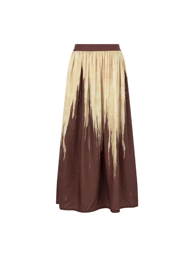 现货焰火半裙雅丹风~兰精天丝丹霞写意半身中长裙-周五半身裙