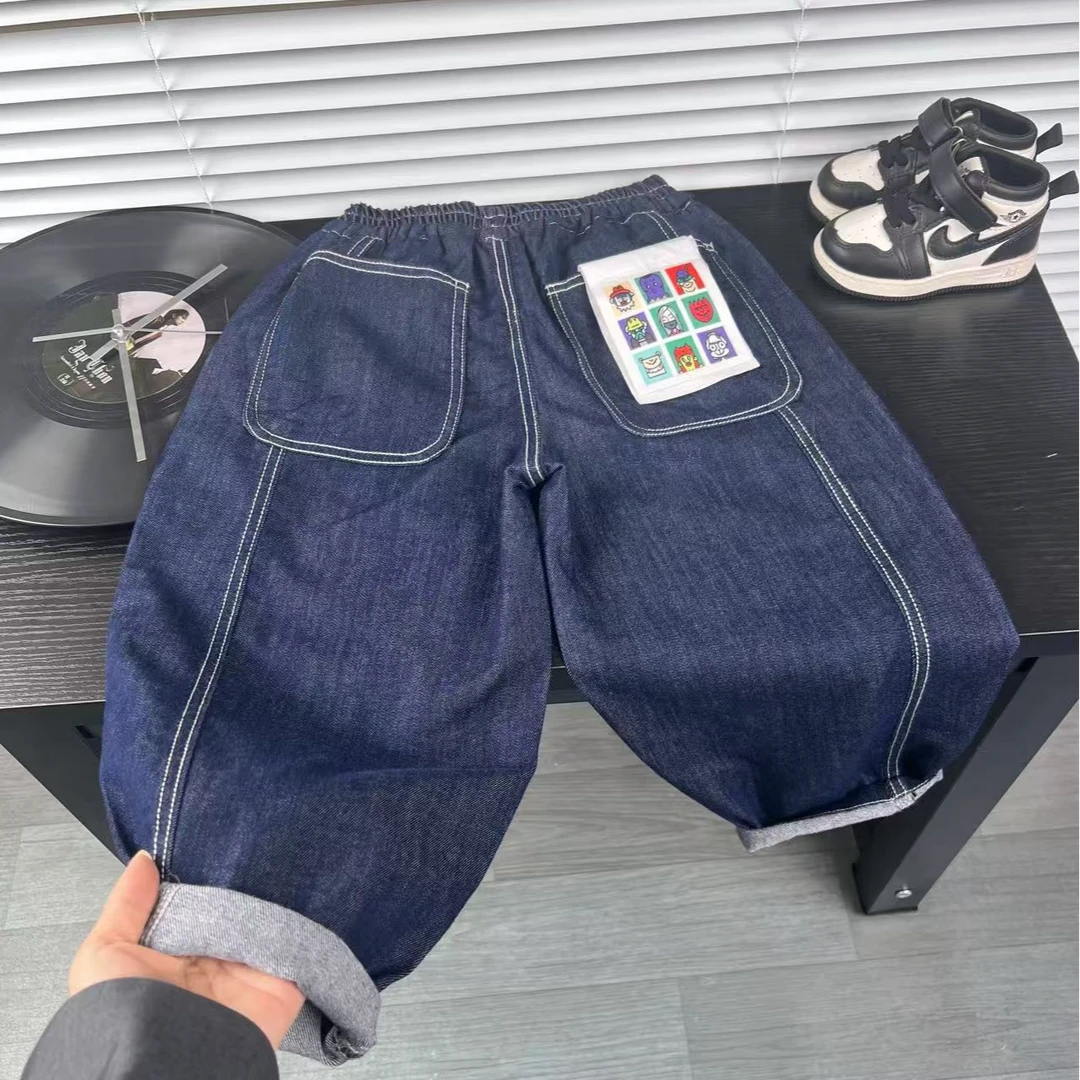 儿童夏季天丝牛仔裤2025新款男童女童薄款长裤弯刀裤