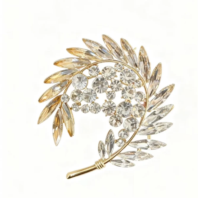 kasiya/卡思雅 铜合金仿水晶胸针 施家水晶麦穗胸针送礼胸花