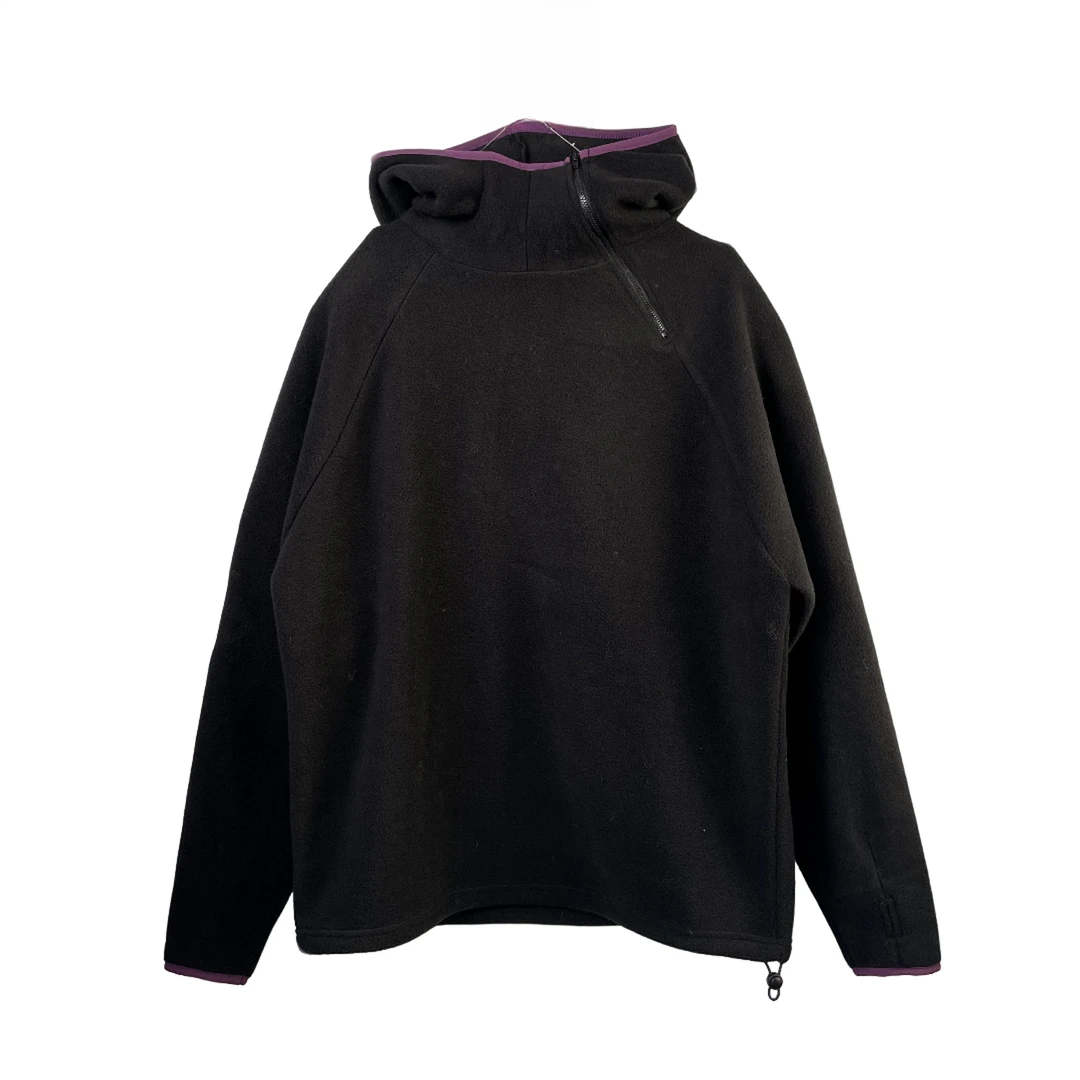 休闲风套头秋季秋冬连帽保暖卫衣带帽休闲针织黑色